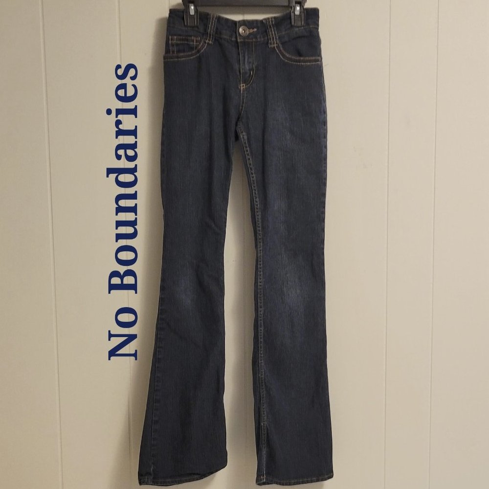 No Boundaries dark blue stretch flare boot cut jeans Sz: 7 (jr)